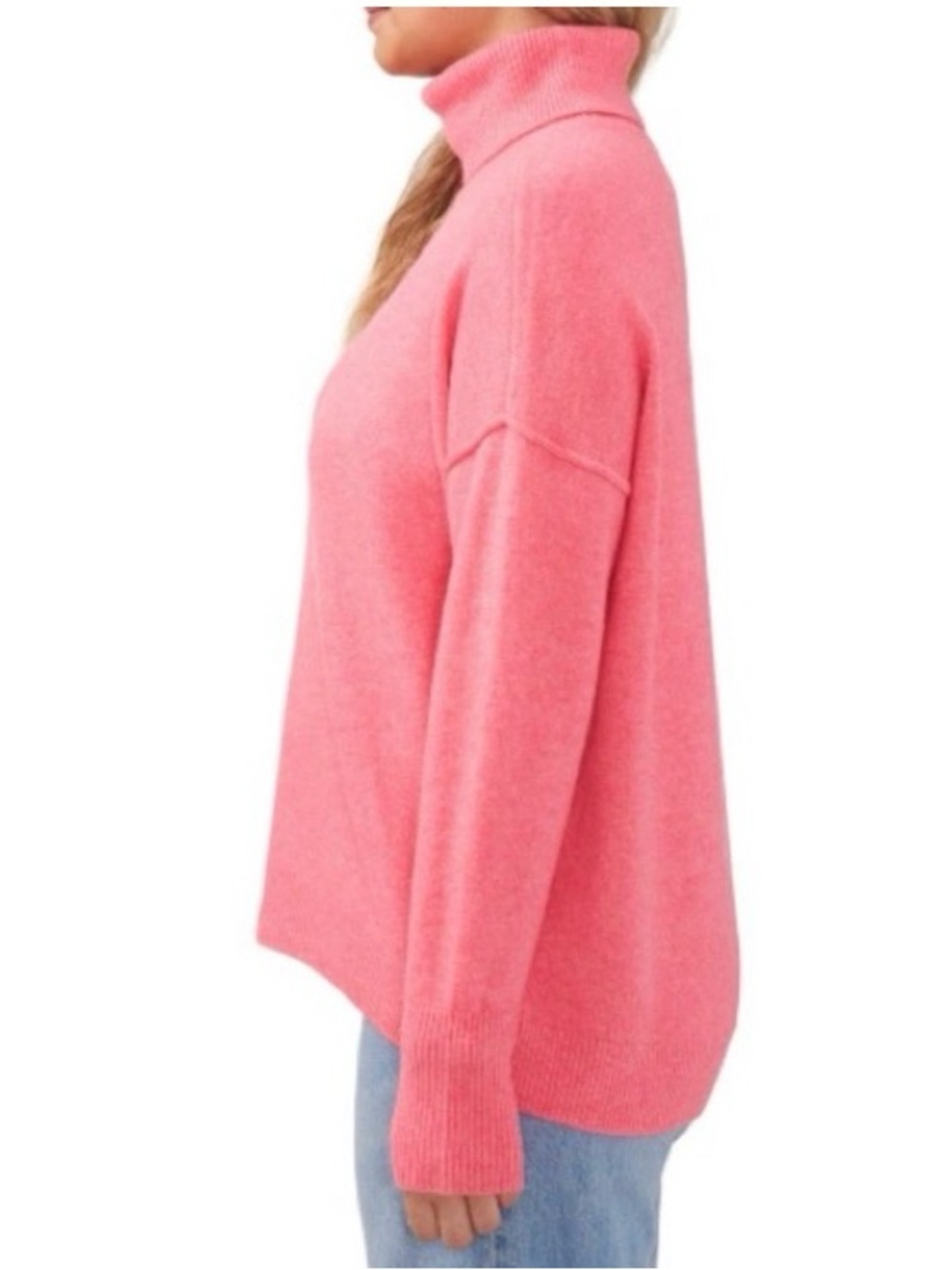Vince Camuto Coral Pink Turtleneck Sweater, Women’s Size Small Super Soft - Picture 2 of 10